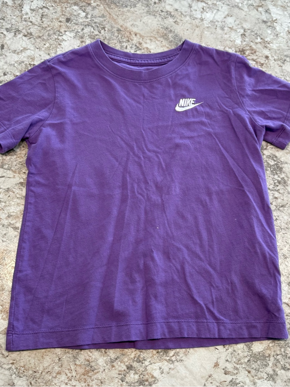 Nike Kids Purple Short Sleeve Tee with White Logo